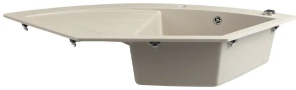 Sapho - Sarok konyhai mosogató 114x57,5 cm gránit/bézs