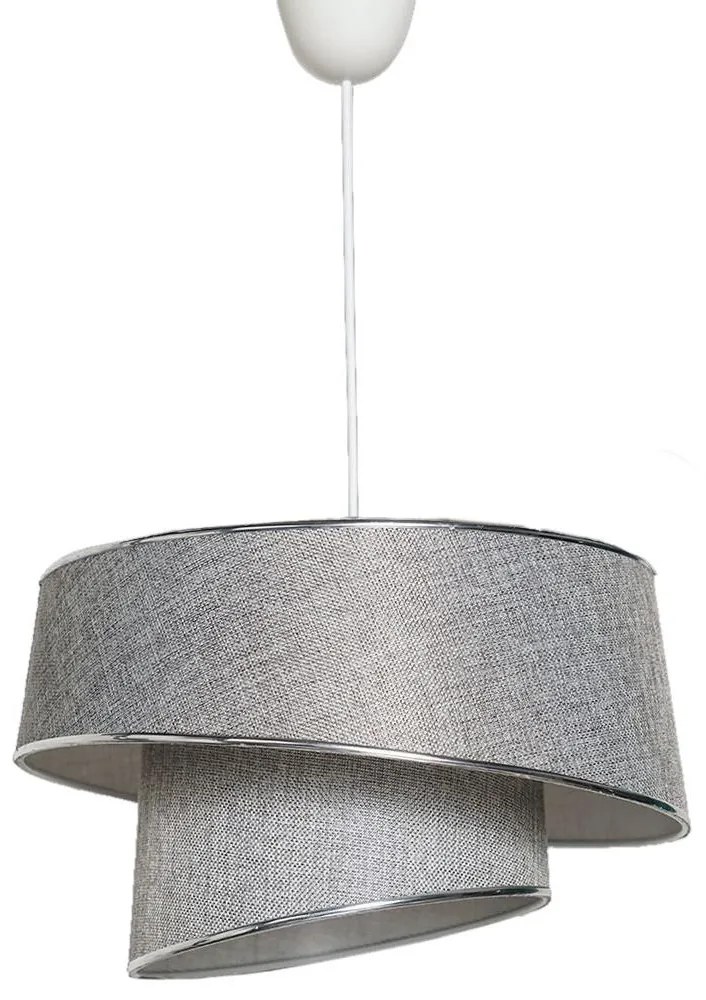 Csillár zsinóron BARETTE 1xE27/60W/230V ezüst/fényes króm