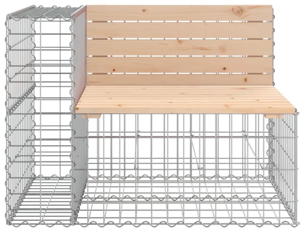 tömör fenyőfa gabion kerti pad 184x71x65,5 cm