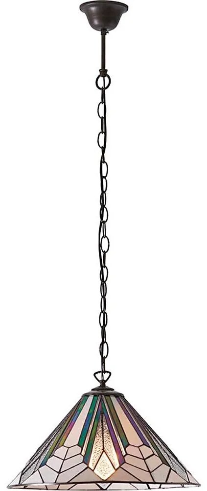 Endon 63937 - Tiffany ASTORIA láncos csillár, 1x E27/60W/230V, átmérő 40 cm