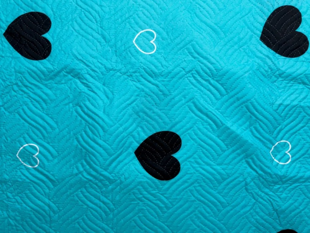 Ágytakaró CORAZON BLEND, kék Méret: 170 x 210 cm