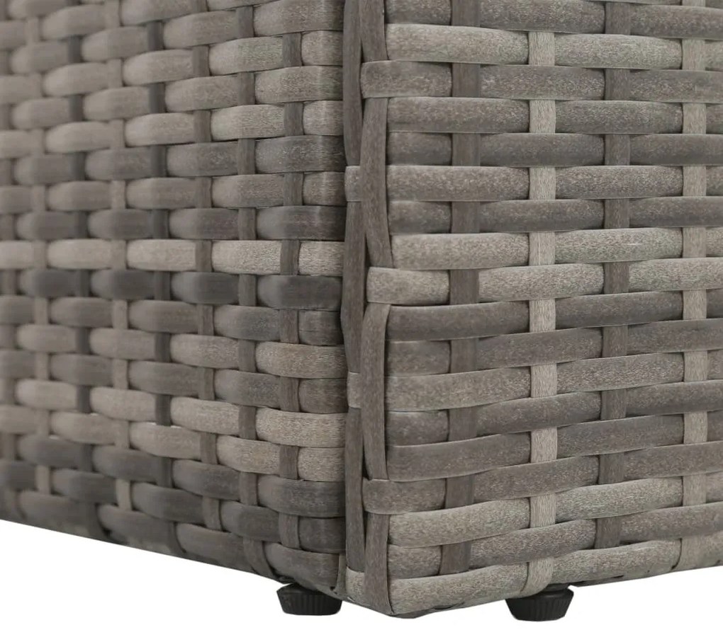 Szürke polyrattan kerti ágy 195 x 60 cm