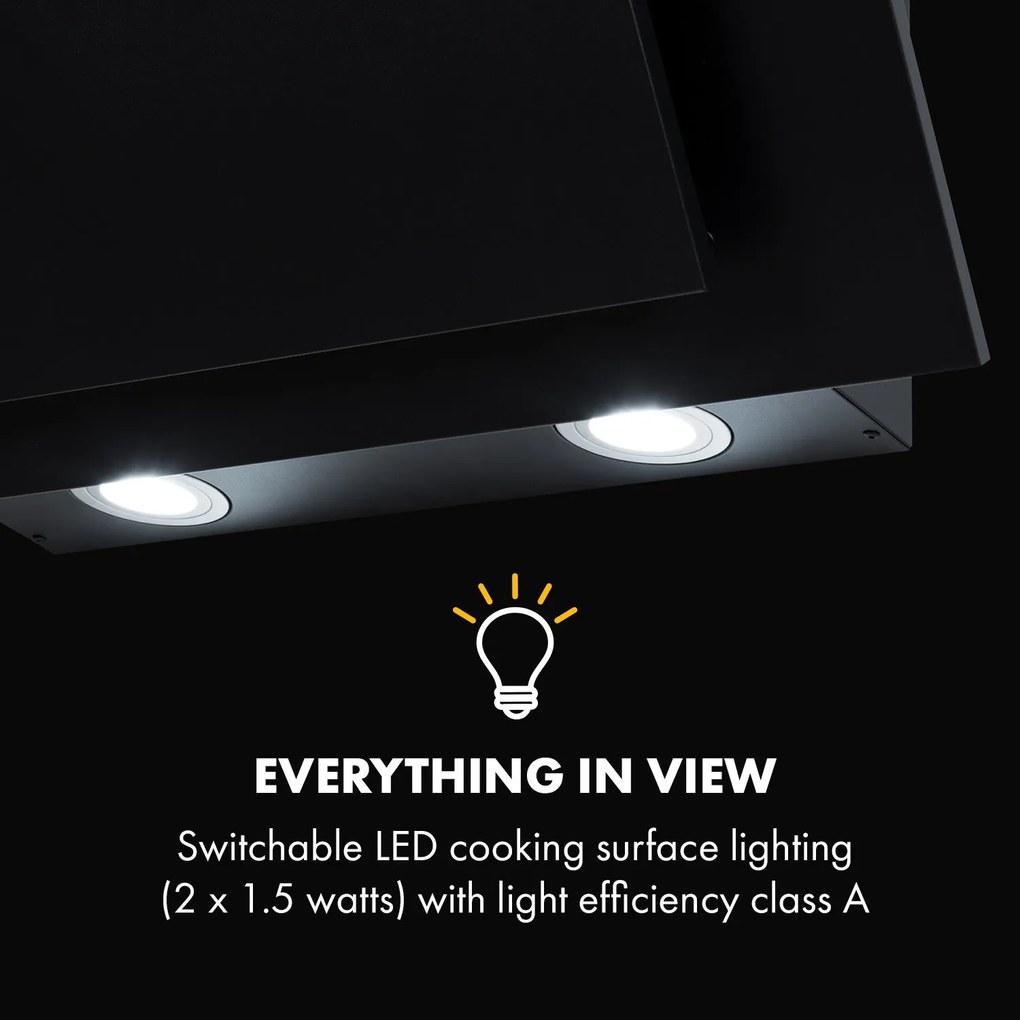 Athena 60, páraelszívó, 60 cm, 350 m³/ó, LED, fekete