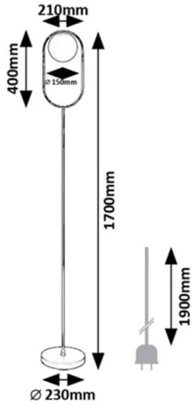 Rabalux 71139 - Állólámpa GHITA 1xE27/20W/230V