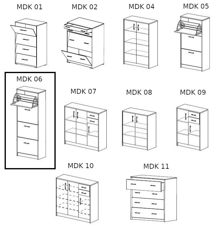 Mdk Cipősszekrény 06 fehér