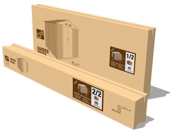 G21 GAH 1085 barna famintás fém kerti tároló ház, kb. 3,3 X 3,1 méter alapterület