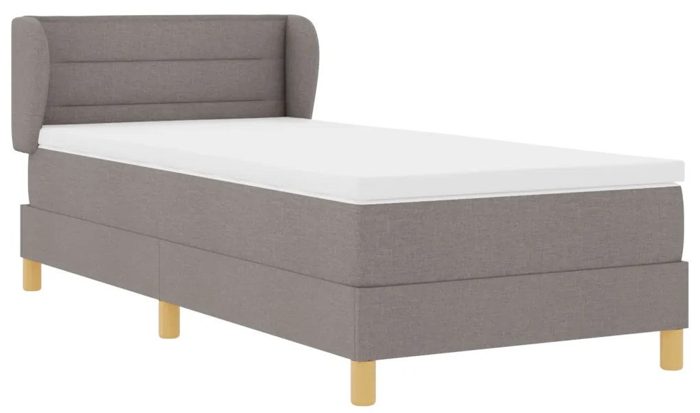 Boxspringágy matraccal, világosszürke, 80x200 cm, textil