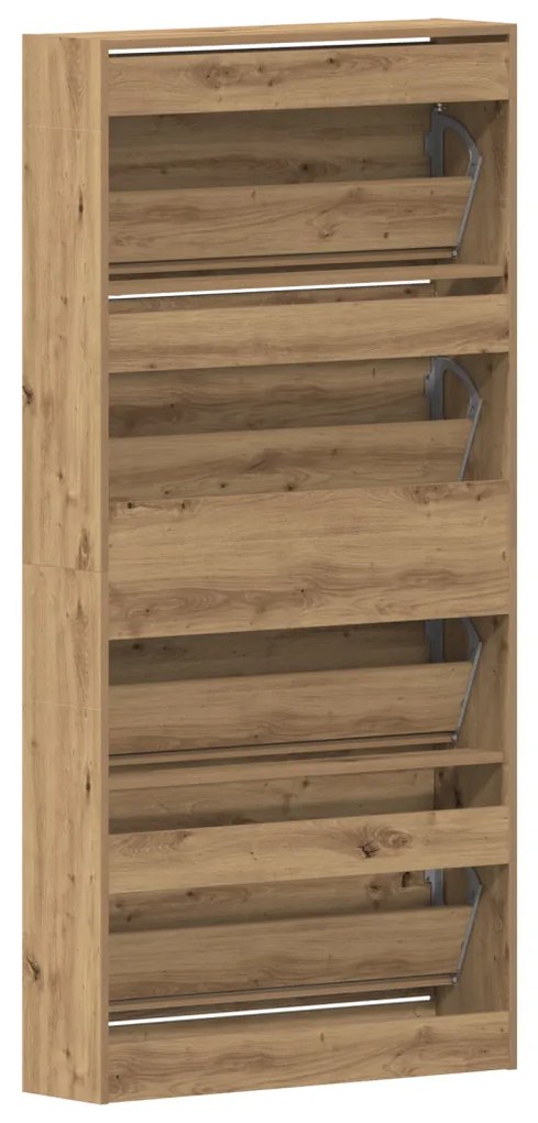 Cipőszekrény Kézműves tölgy Szerelt fa 80 x 21 x 163.5 cm Tartós