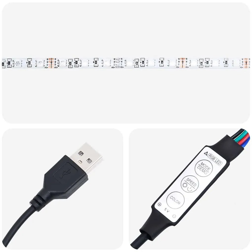 LED Éjjeli Szekrény 2 pcs kézműves tölgy 38 x 34 x 61 cm