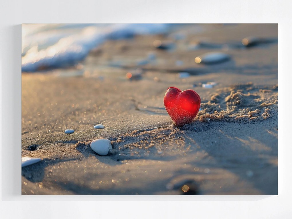 Poszter Szív A Tengerparton Szerelem Tenger Romantika Tenger 120x80