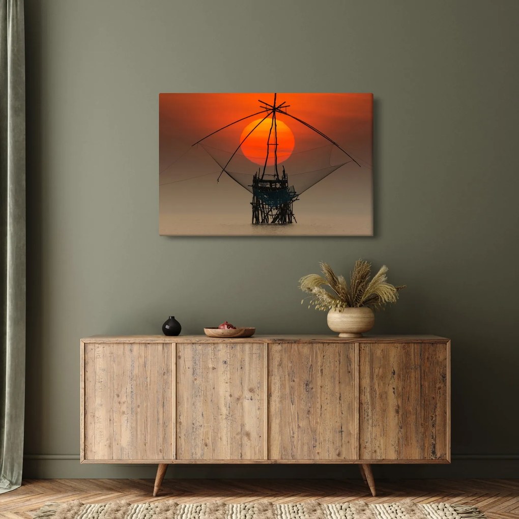 Kép - Napkelte, Pakpra-tó (90x60 cm)