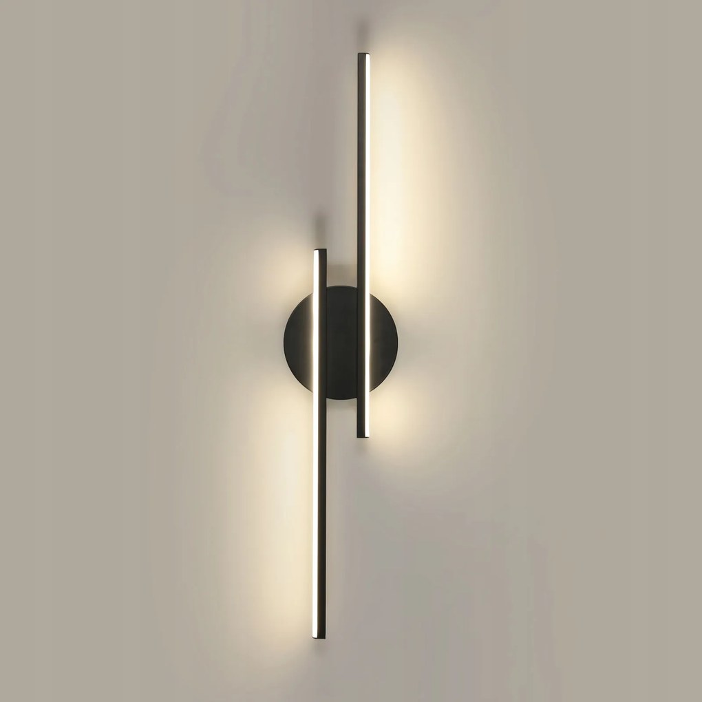 Kinkiet Led Lampa Ścienny Czarna Nowoczesna Salonu Korytarz 4500K 24W 60CM