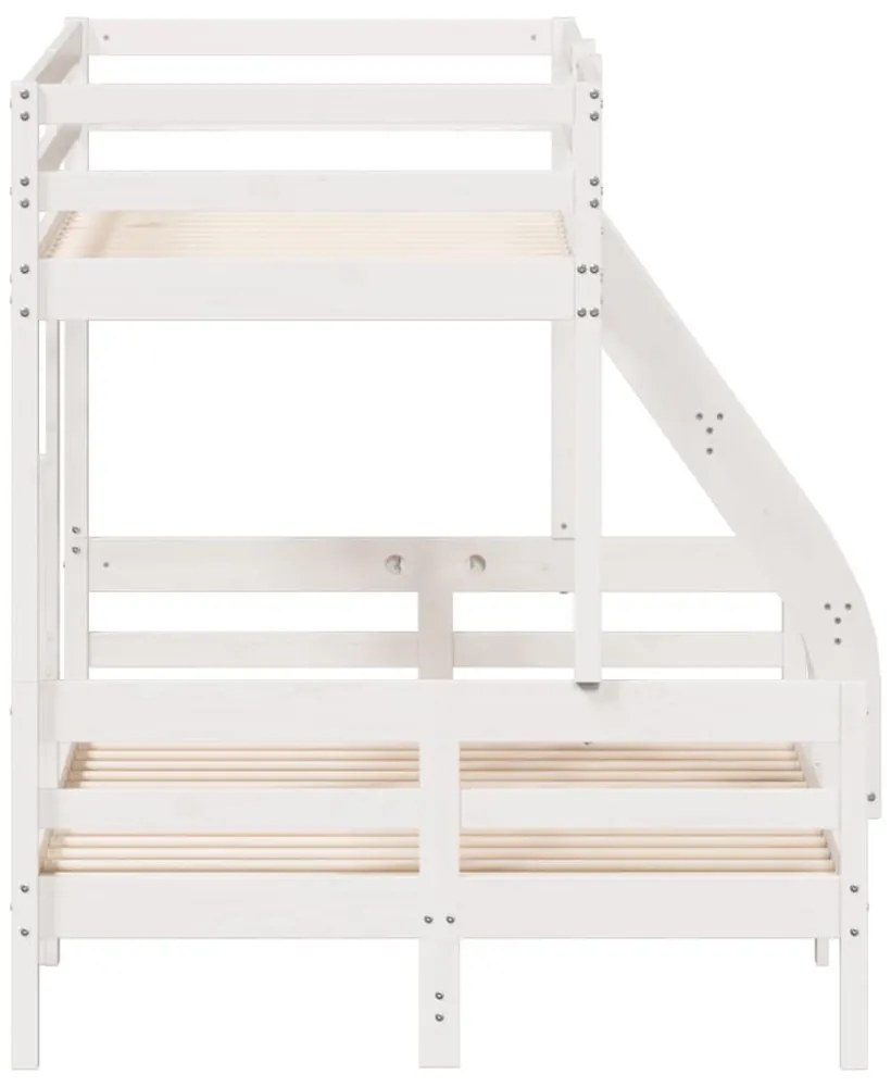 fehér tömör fenyőfa emeletes ágy 90 x 200/120 x 200 cm