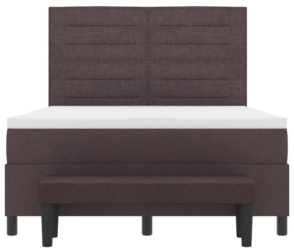 vidaXL Boxspring ágy matraccal és paddal Sötétbarna 140x200 cm Szövet