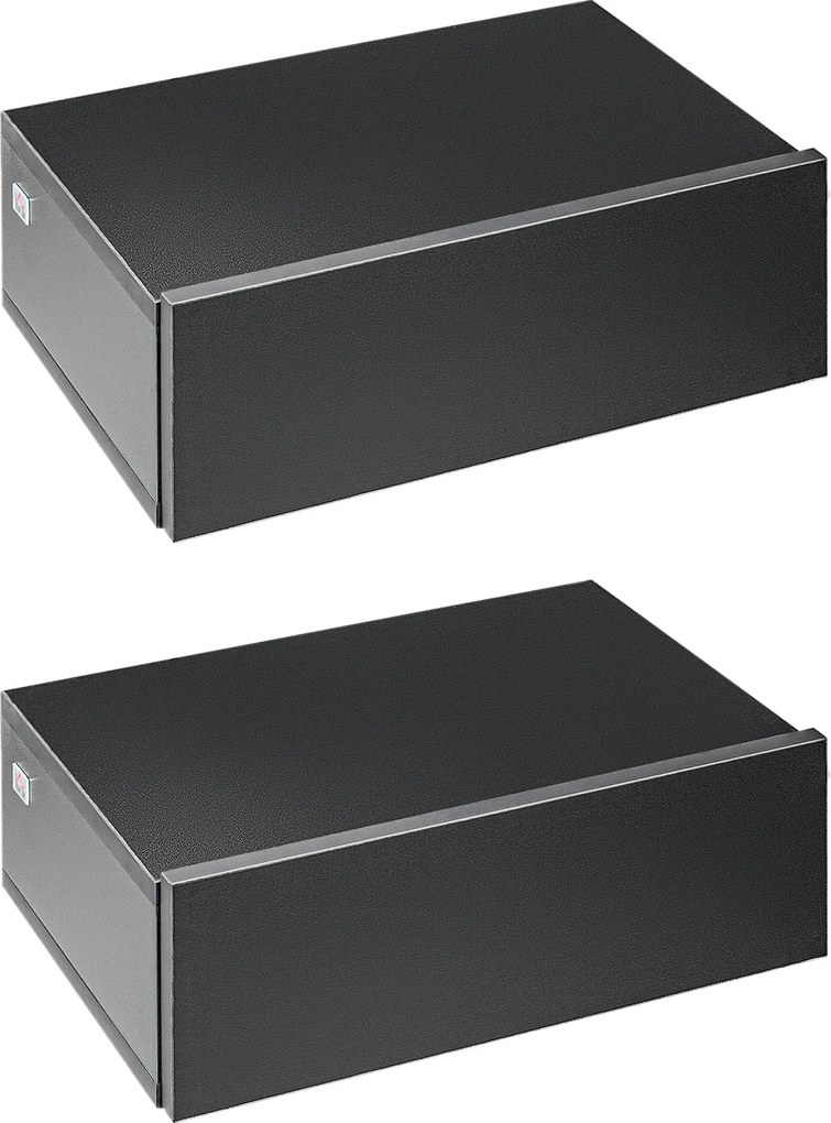 HOMCOM 2 db F floating éjjeliszekrény 1 fiókkal, falra szerelhető, 40x30x15 cm, fekete | Aosom
