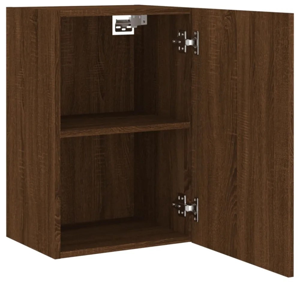 2 db barna tölgy szerelt fa fali TV-szekrény 40,5 x 30 x 60 cm