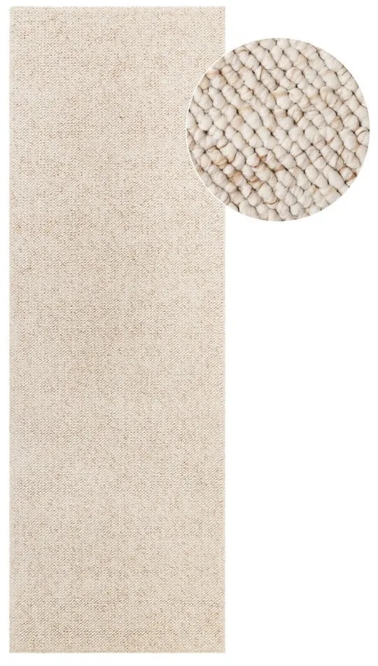 Krémszínű mosható futószőnyeg 80x240 cm Rocco Cream – Elle Decoration