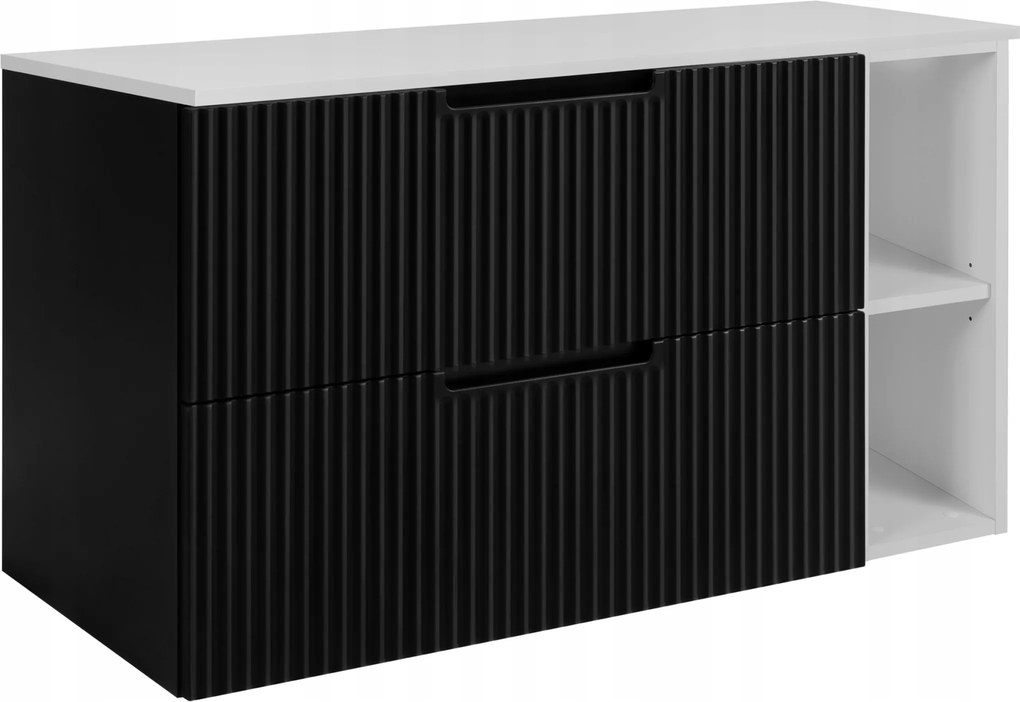 Fürdőszoba szekrény Mosdó Alá 80 fekete fehér divatos Mdf Frontok