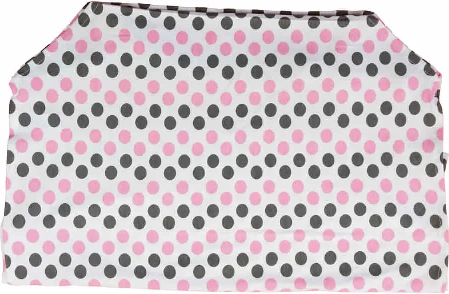 Moni ASTI Óvodai lepedő végnyomott 135x60cm szürke-pink nagypötty