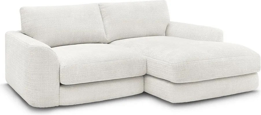 Fehér zsenília sarokkanapé (jobb oldali-heverő résszel) Leonore – Bobochic Paris