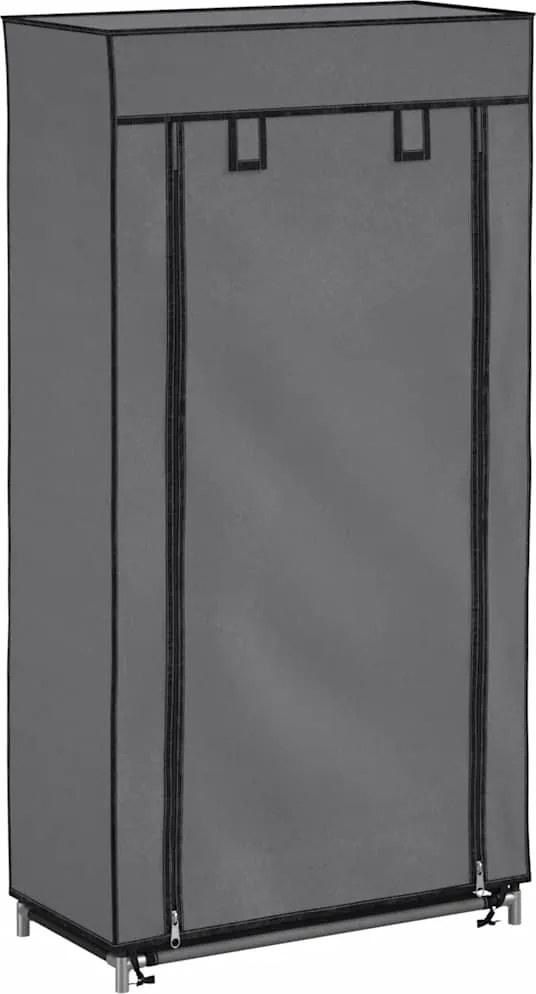 vidaXL szürke szövet cipőszekrény borítóval 58 x 28 x 106 cm