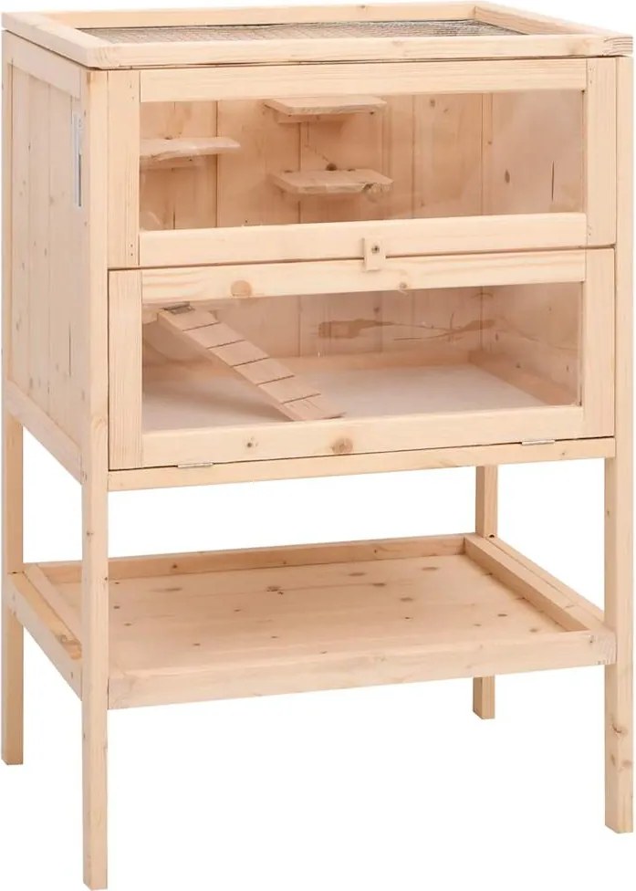 vidaXL tömör fenyőfa hörcsögketrec 55 x 40 x 80 cm