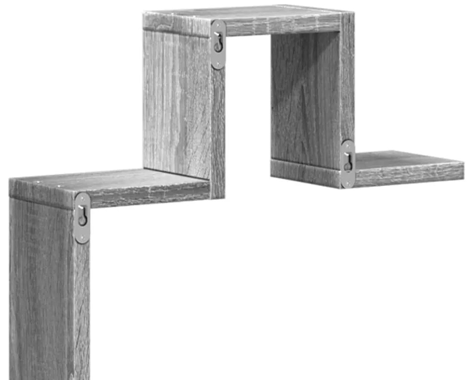 szürke sonoma színű szerelt fa fali polc 104,5 x 10 x 43 cm