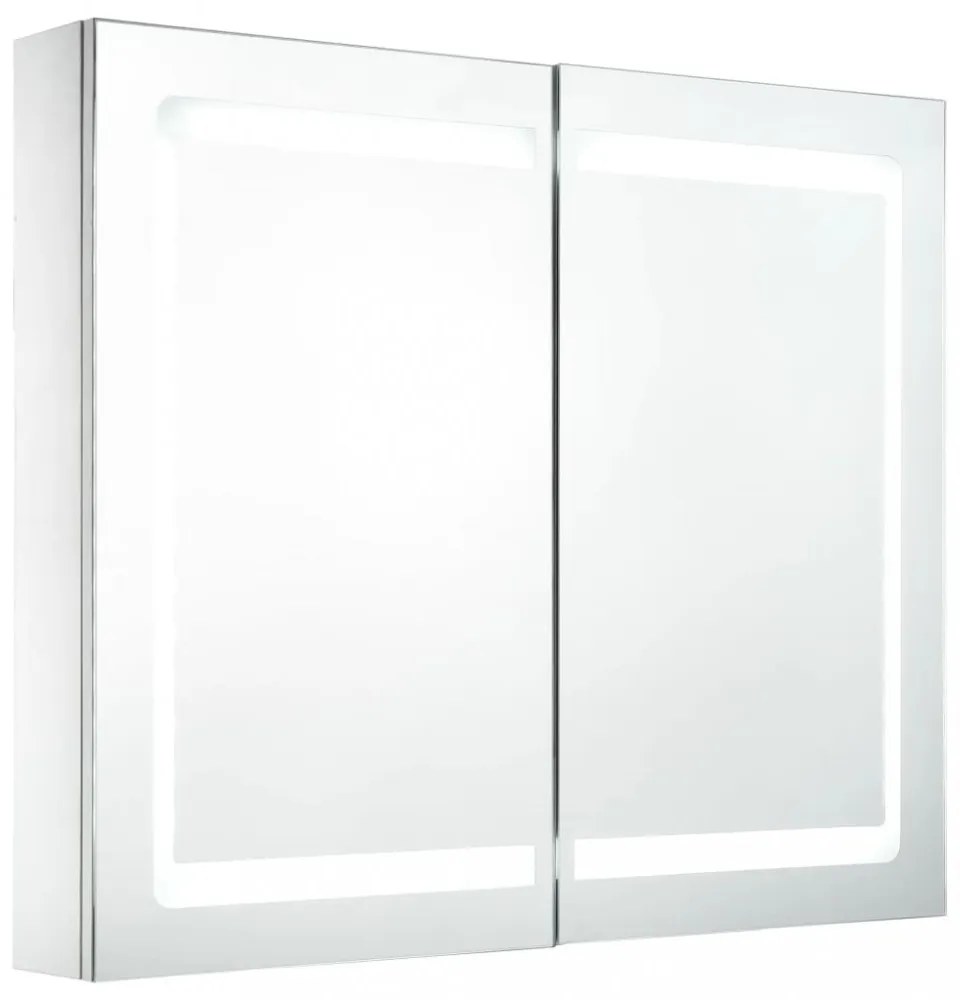 tükrös fürdőszobaszekrény LED világítással 80 x 12,2 x 68 cm
