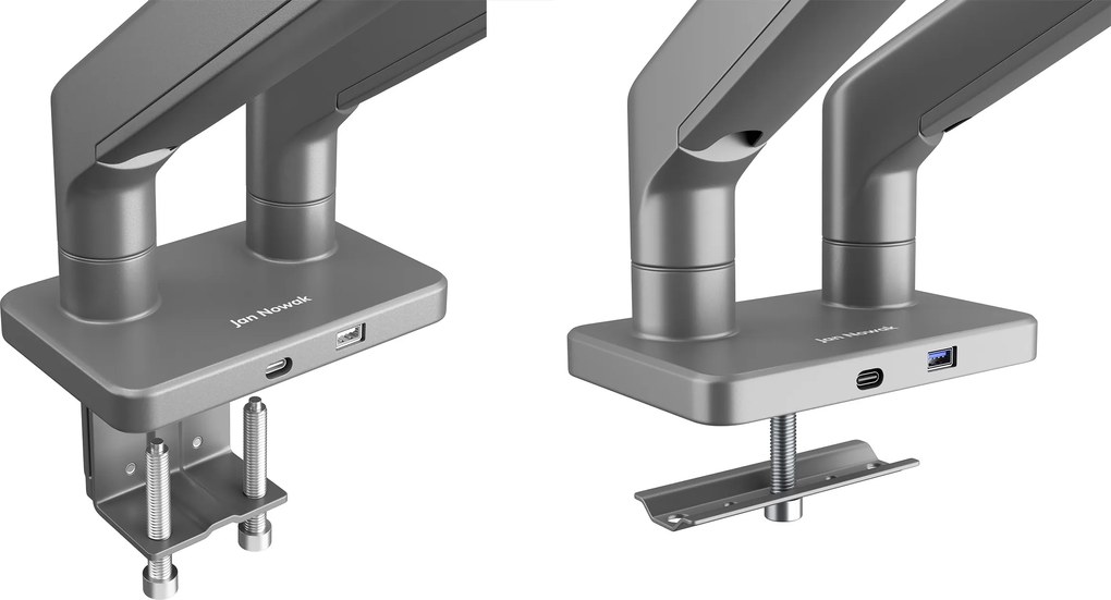 JAKE fém dupla monitorállvány, szürke