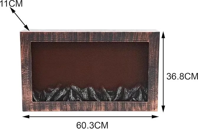 Modern LED kandalló lángutánzással SP-35 - 60x37 cm - réz