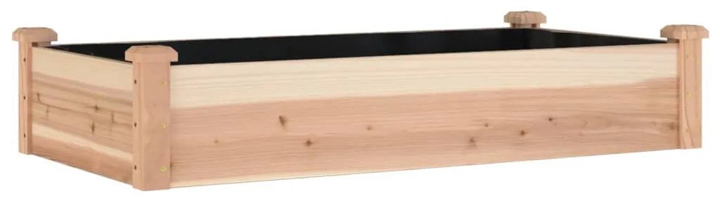 tömör fenyőfa kerti magaságyás béléssel 120x60x25 cm