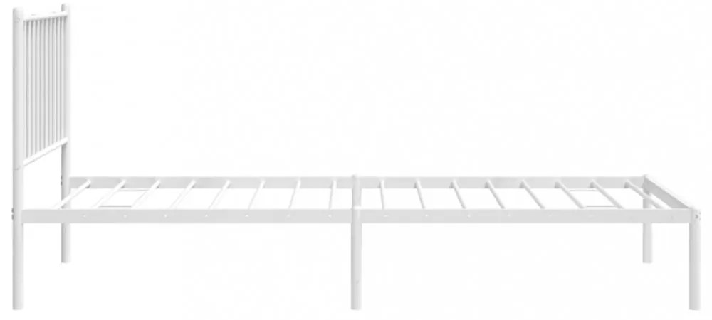 fehér fém ágykeret fejtámlával 80x200 cm