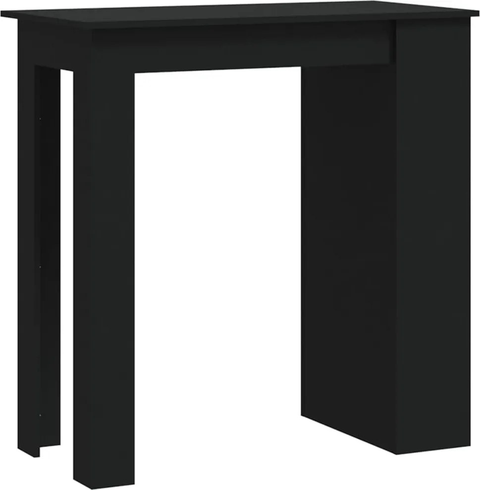 vidaXL fekete szerelt fa bárasztal tárolórekesszel 102 x 50 x 103,5 cm