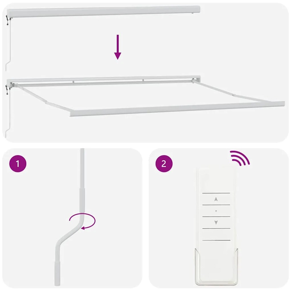 Napernyő Fehér 5 x 3 m Fém