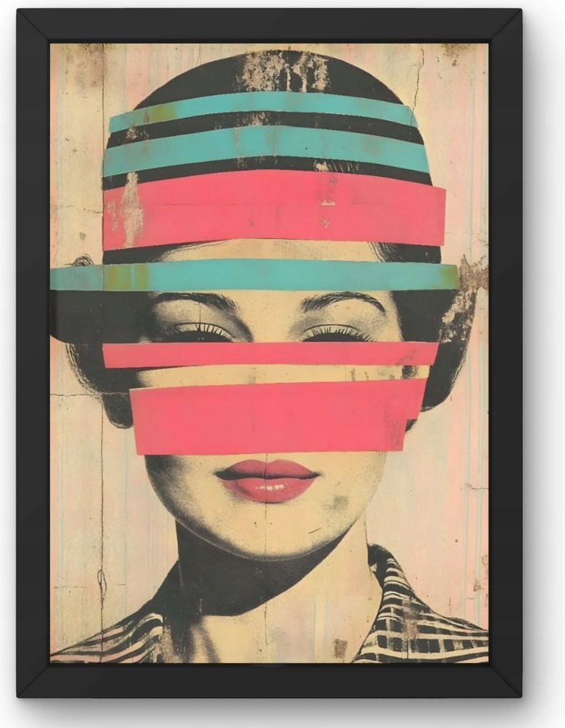 Poszter Nő Retro Stílus Absztrakt 50x70 cm