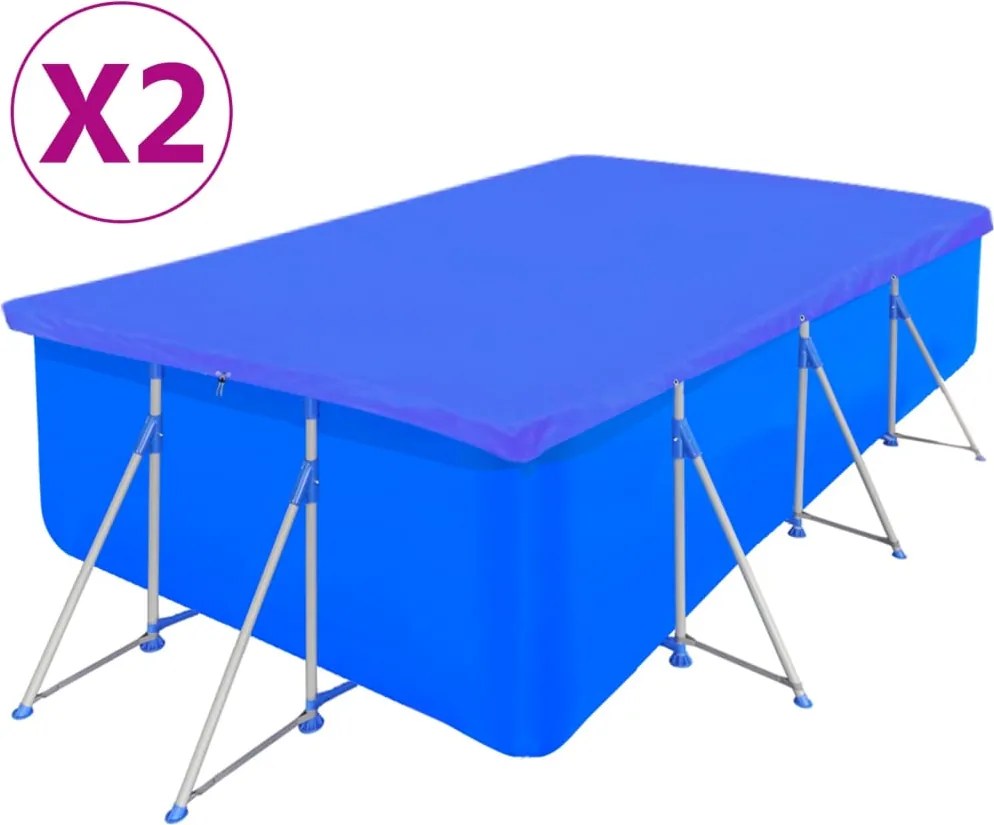 vidaXL 2 db polietilén négyszögletes medencetakaró 90 g/nm 400x207 cm