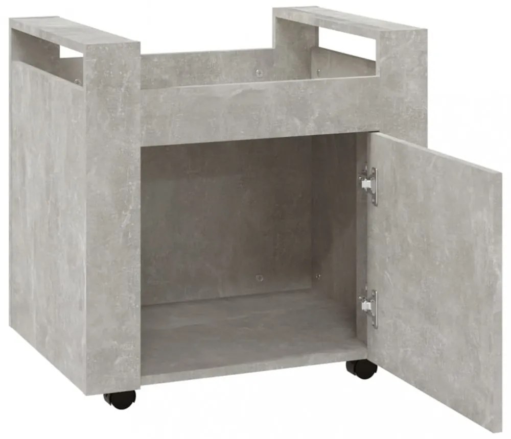 betonszürke szerelt fa asztal-kocsi 60 x 45 x 60 cm