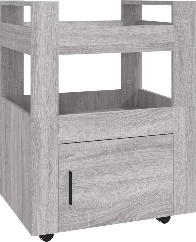 vidaXL szürke sonoma szerelt fa zsúrkocsi 60 x 45 x 80 cm