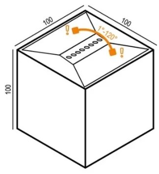 LED kültéri fali lámpa RIKO 2xLED / 4W / 230V fekete IP44