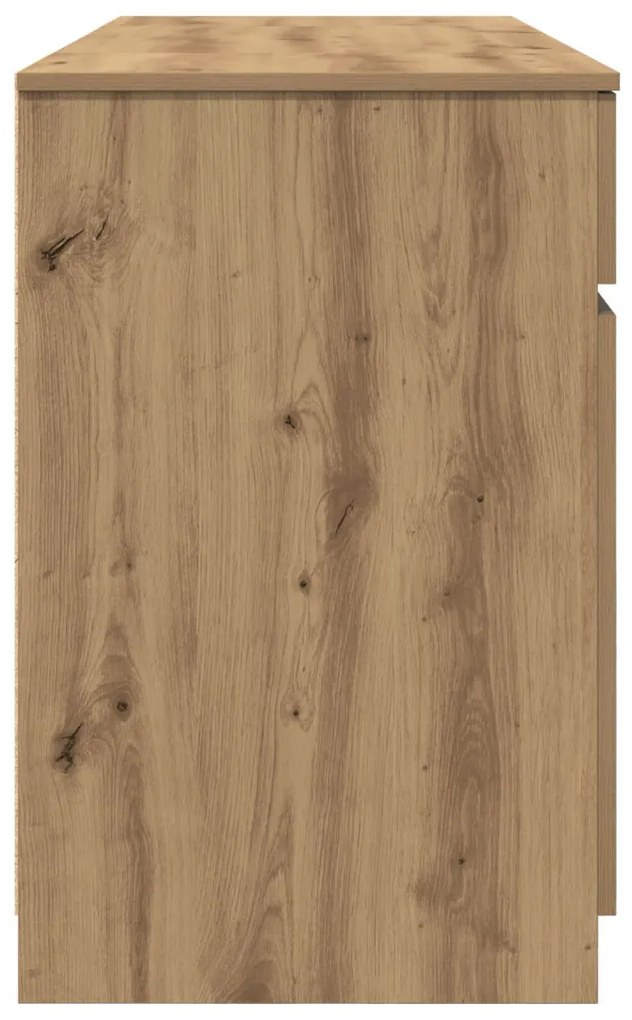 vidaXL Asztal fiókkal ajtóval kézműves tölgy 140 x 49 x 76 cm Faanyag