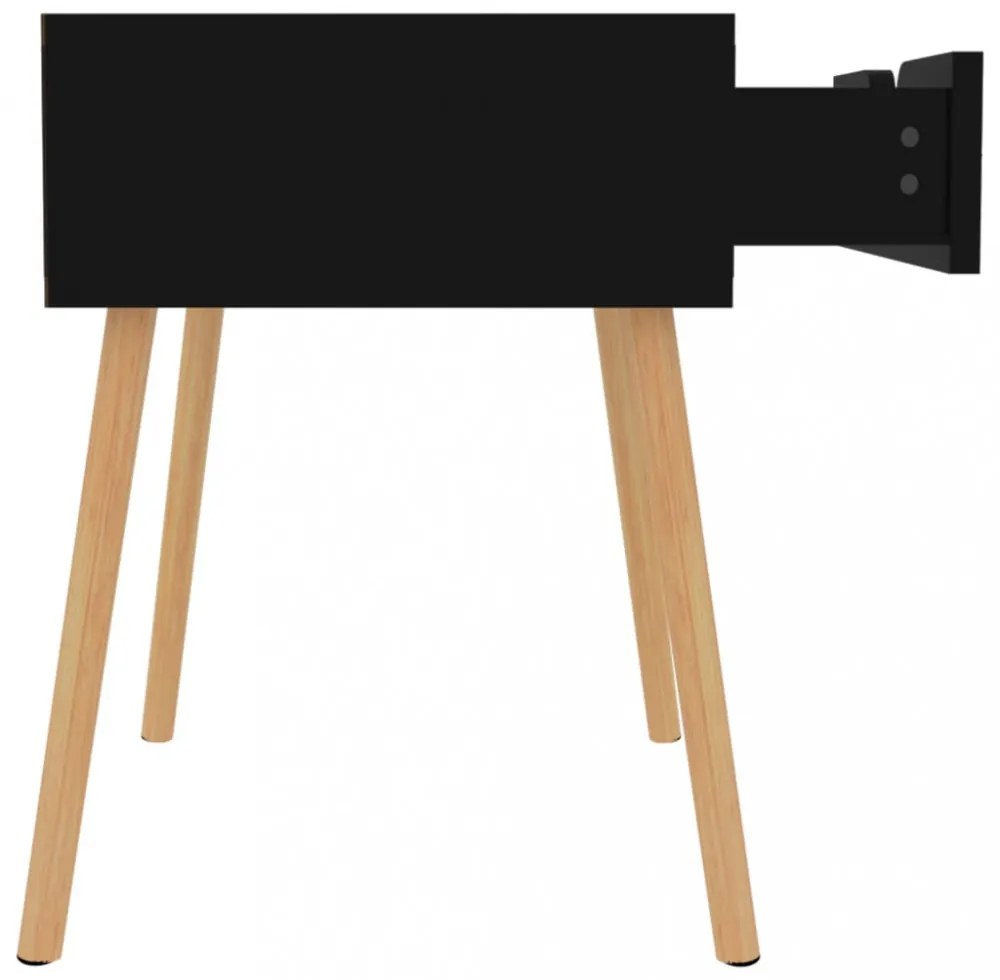 magasfényű fekete forgácslap éjjeliszekrény 40 x 40 x 56 cm