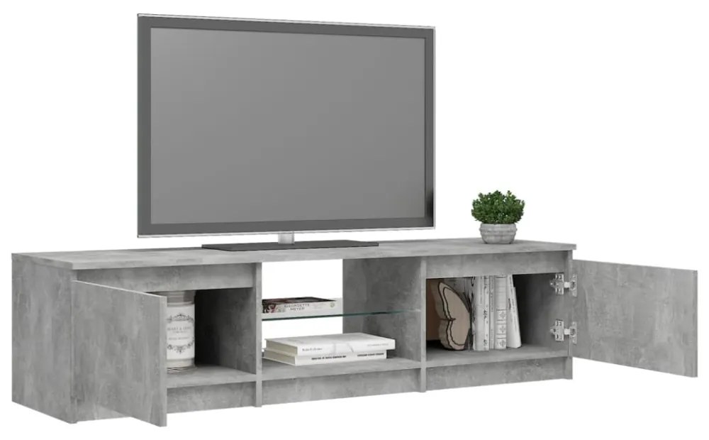 szürke TV-szekrény LED-világítással 140 x 40 x 36 cm