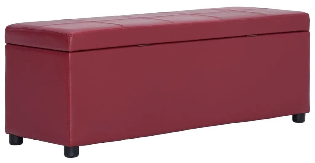 bordó műbőr pad tárolórekesszel 116 cm