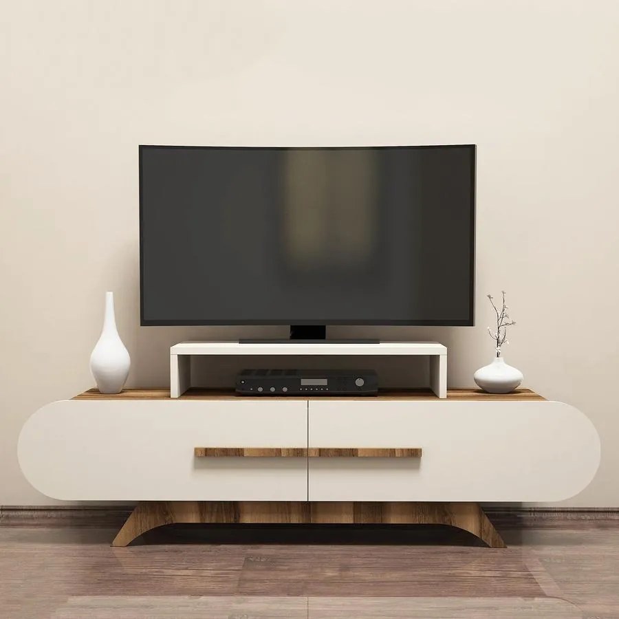 TV szekrény Rose - Diós, Krém