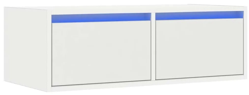 TV szekrény LED világítással fehér 75x35,5x25 cm