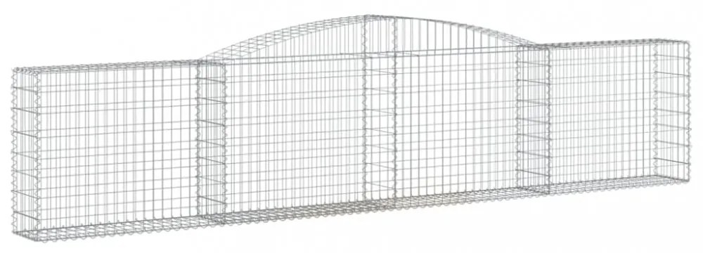 vidaXL 6 db íves horganyzott vas gabion kosár 400x30x80/100 cm