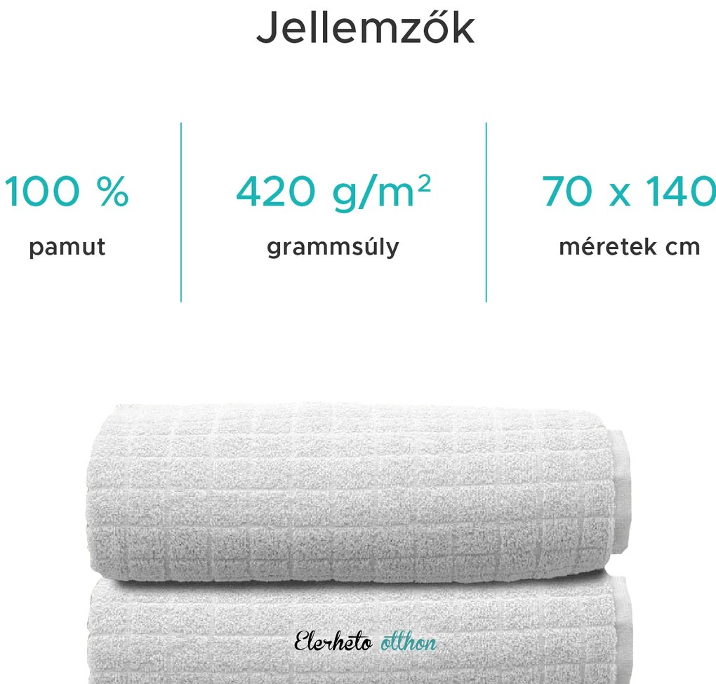 Törülköző JERRY 70 x 140 cm fehér, 100% pamut