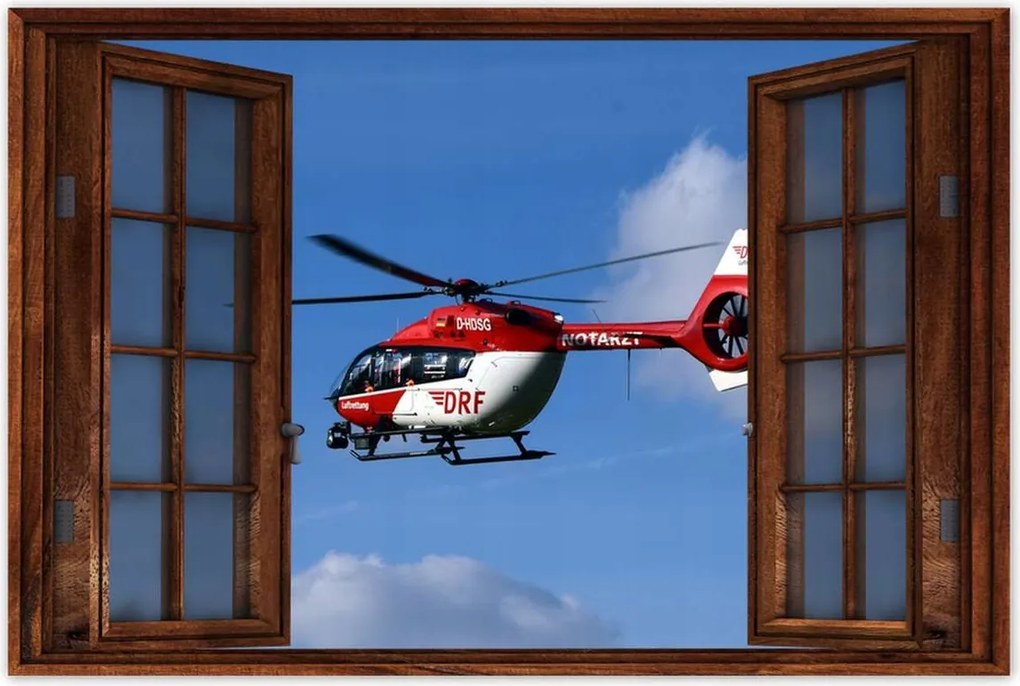 Poszterek 90x60 Piros-fehér Helikopter