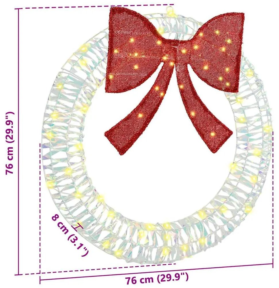 Koszorú 60 LED-del Meleg fehér 75 cm PET