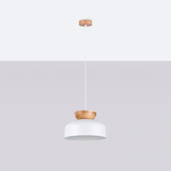 Sollux SL.1350 - Csillár zsinóron MARION 1xE27/15W/230V átm. 29,5 cm fehér